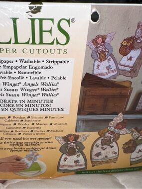 Wallies Decorative Paper Cutouts - Angel Motif in Cream, Brown, Green